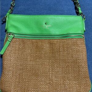 Kate Spade Vibrant Green and Tan Crossbody Bag